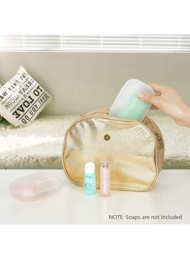 ChicAbode 2 Pack Soap Dish Travel Box Soap Holder, with Bubble Foam Soap Bag, Translucent Soap Tray Soap Saver Box Case, for Home Travel Outdoor Hiking Bathroom Camping Gym (Translucent) - Image 3